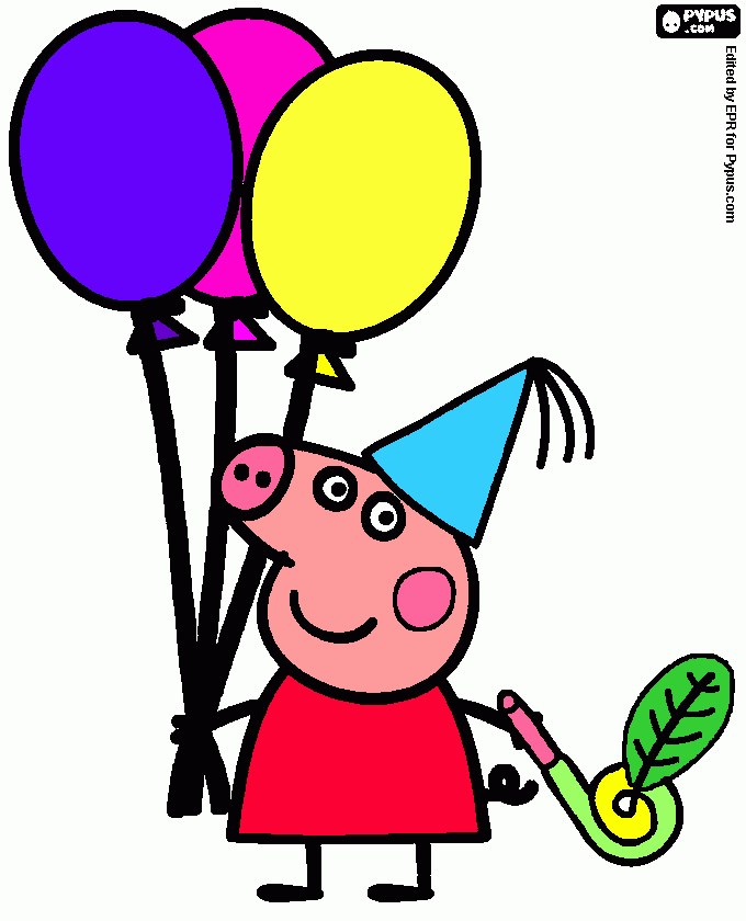 o   anivesario  da  peppa   pig para colorir e imprimir