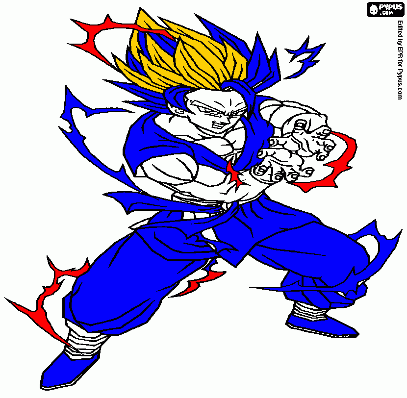 o ataque kamehamehade goku para colorir e imprimir