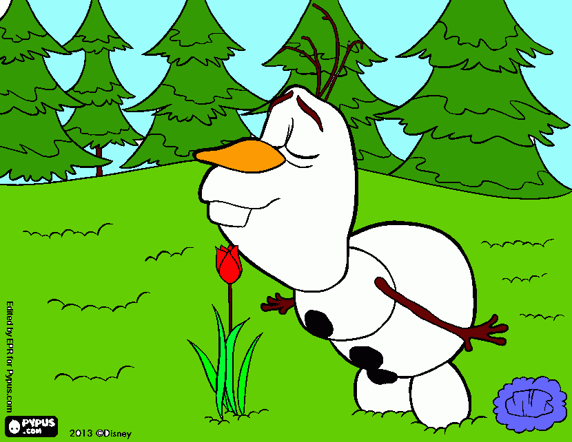 o boneco  de neve  olaf para colorir e imprimir