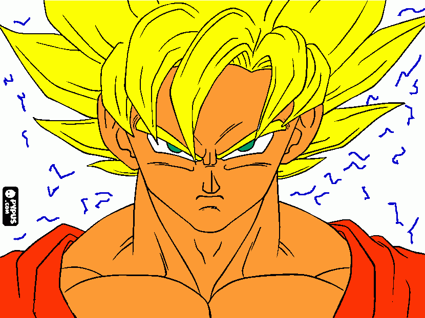 o guerreiro lendario o super sayajin para colorir e imprimir