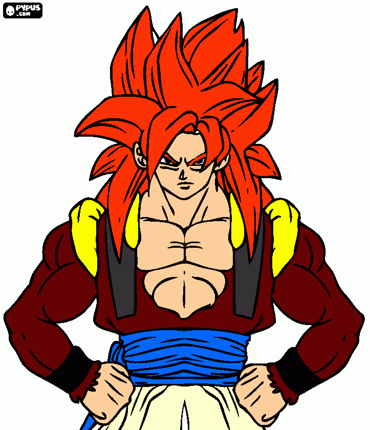 o guerreiro super saiyanjin  para colorir e imprimir