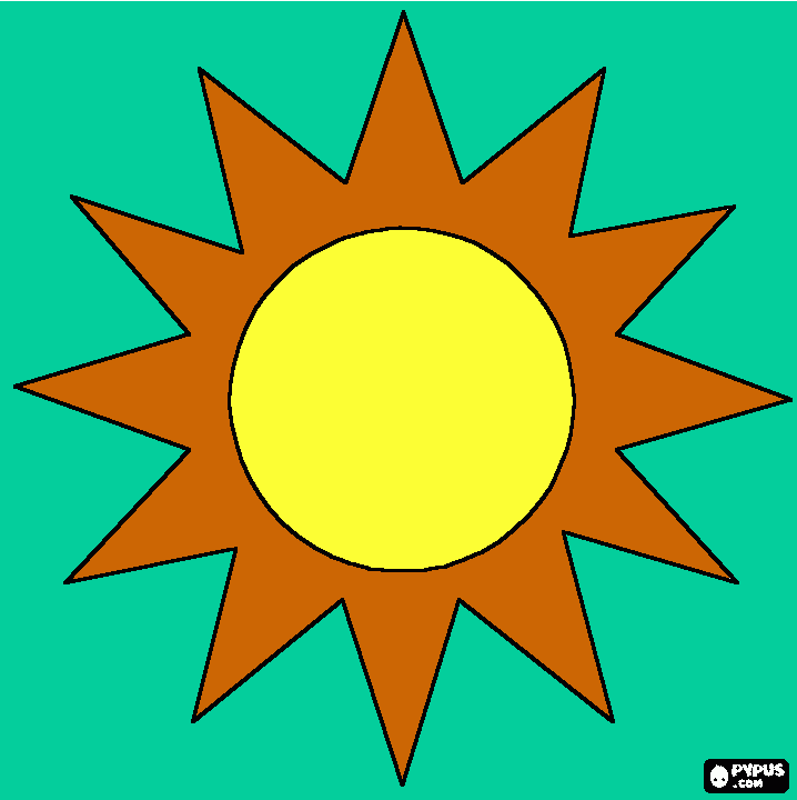 O Sol Brilhiante para colorir e imprimir