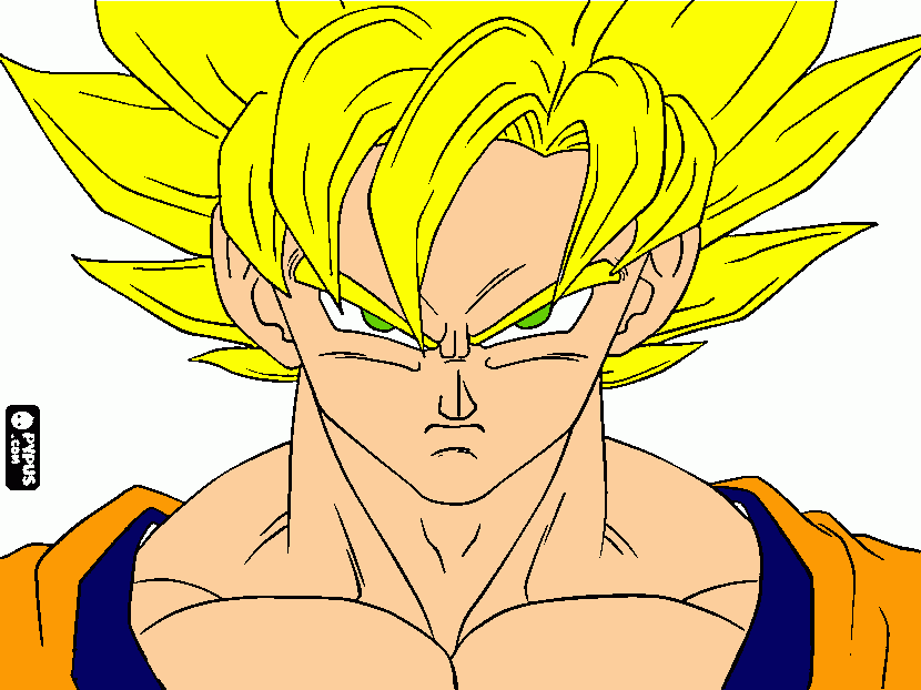 O SOM GOKU ( SUPER SAYAJIN) para colorir e imprimir