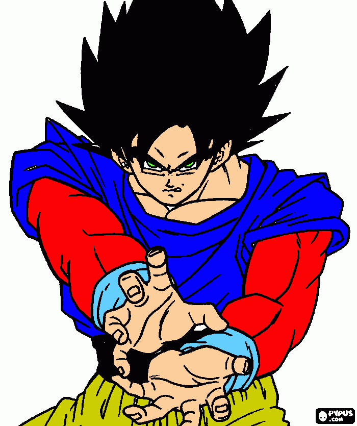 olha dezenhei o goku pelo computador  para colorir e imprimir