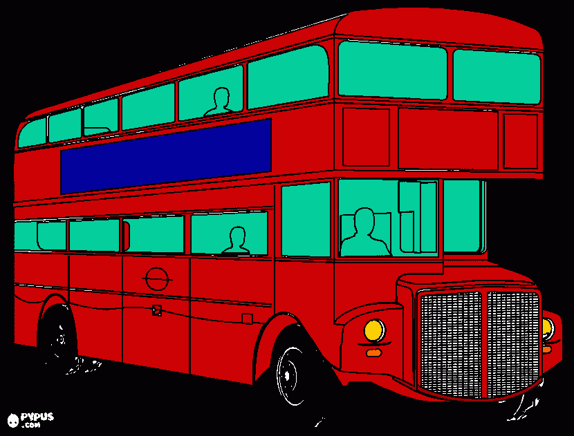 onibus vermelho Johan para colorir e imprimir