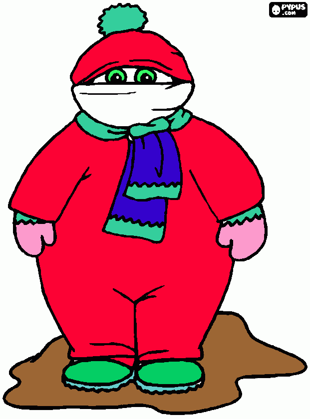 papai noel com frio  para colorir e imprimir