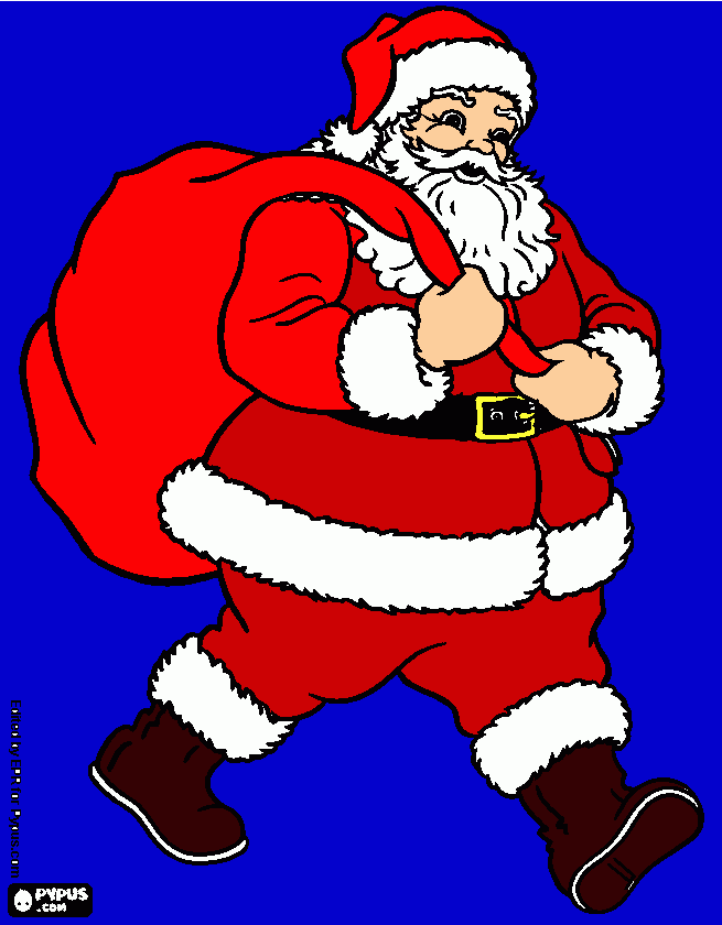 papai noel da presente as crianças para colorir e imprimir