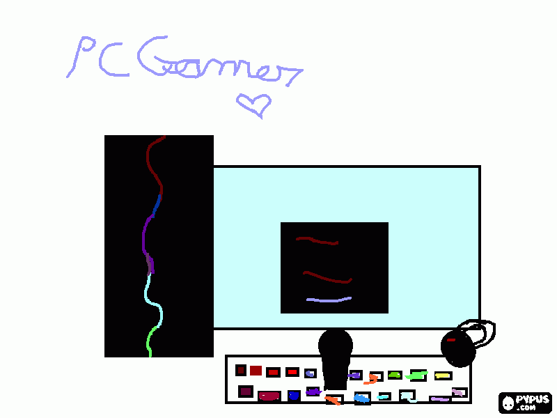 pc gamer  para colorir e imprimir