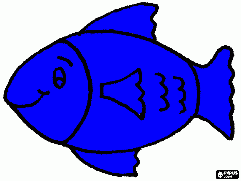 peixe blue para colorir e imprimir