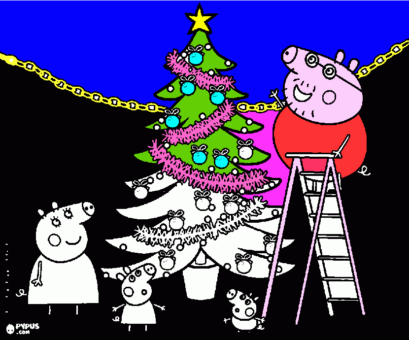 pepa pig colorido para colorir e imprimir