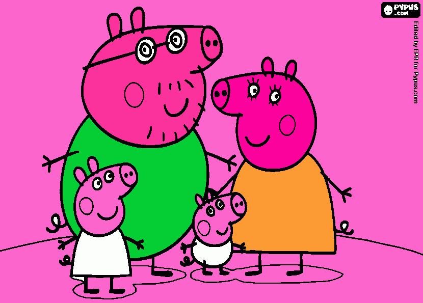 PEPPA COLORIDO para imprimir , desenho PEPPA COLORIDO  Aprendendo as  cores, Desenhos para imprimir, Peppa e george