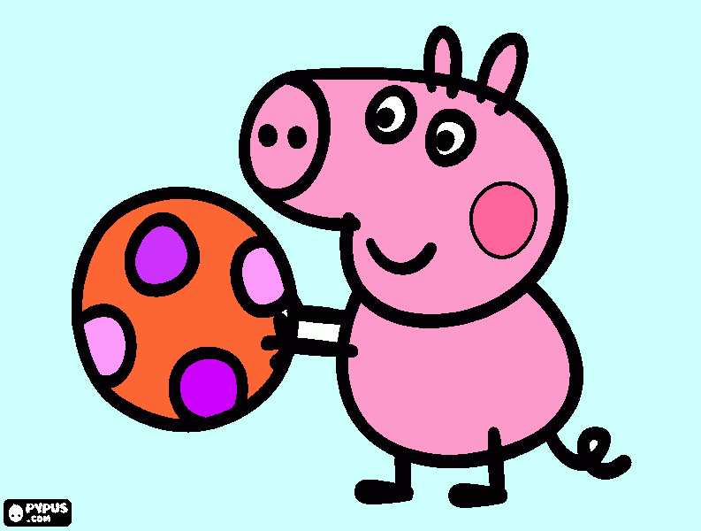 peppa com a bola para colorir e imprimir