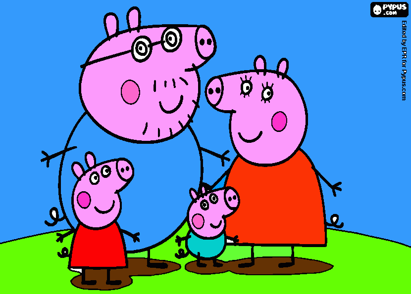 peppa e sua flia para colorir e imprimir