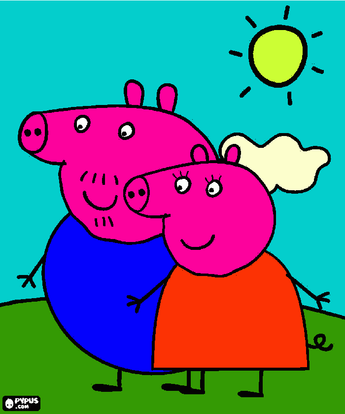 Peppa Pig Criyng Os Pais da Pepa Pig para colorir e imprimir