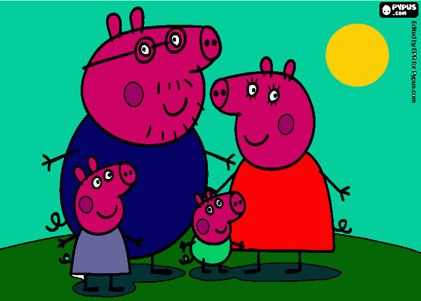 Pig George e sua Familia? para colorir e imprimir