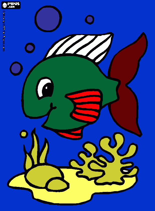 pintando o peixe para colorir e imprimir