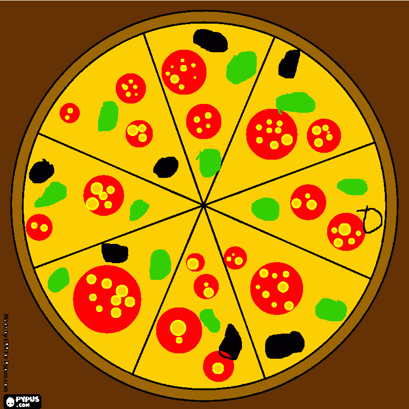 pizza mandala para colorir e imprimir