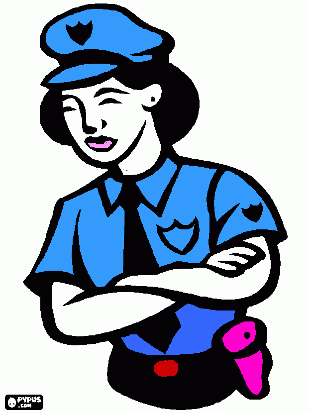 policial feminina para colorir e imprimir