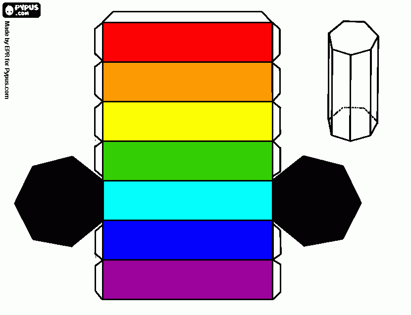 poliedro de 7 lados para colorir e imprimir