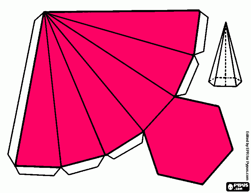 priramide hexagonal para colorir e imprimir