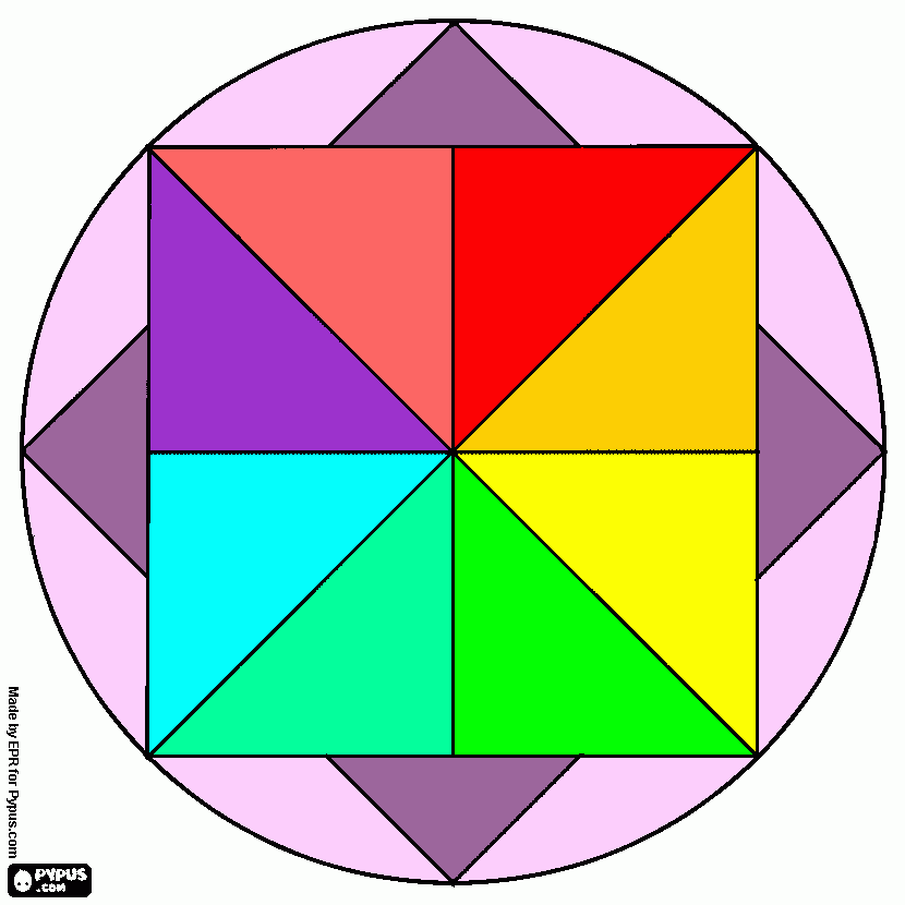 quadrado colorido para colorir e imprimir