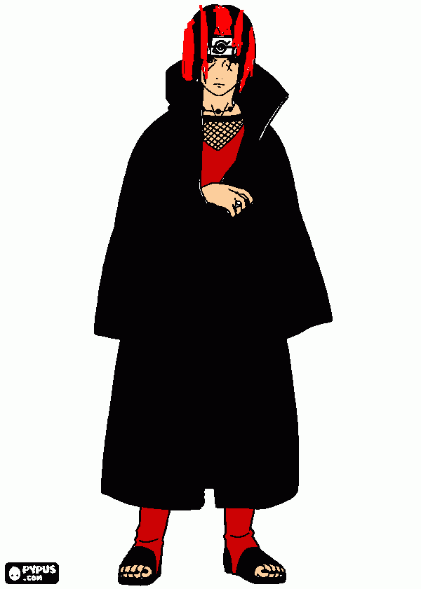 Quiache Ache(Akatsuki com Madara para colorir e imprimir