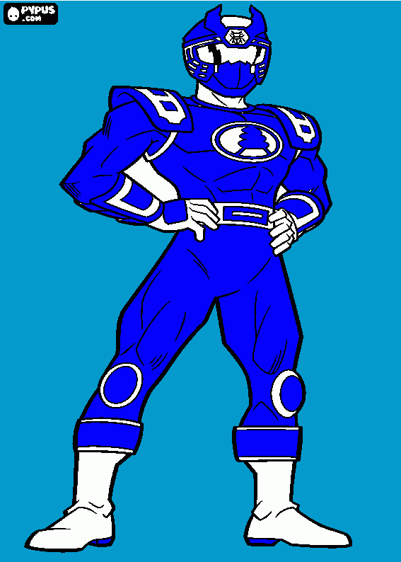 Ranger Azul para colorir e imprimir