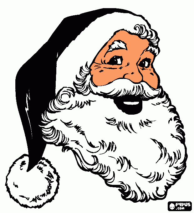 rosto feliz de papai noel para colorir e imprimir