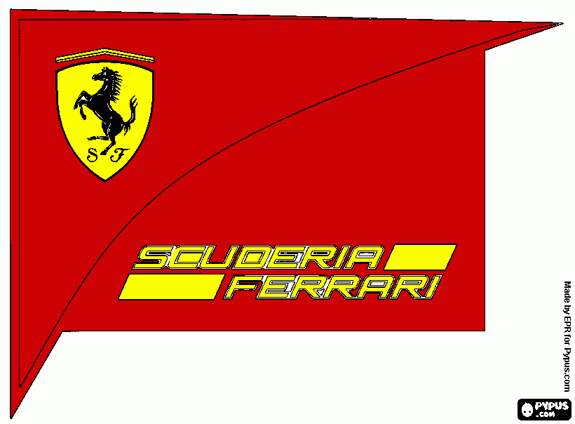 SIMBOLO DA FERRARI SCUDERIA para colorir e imprimir