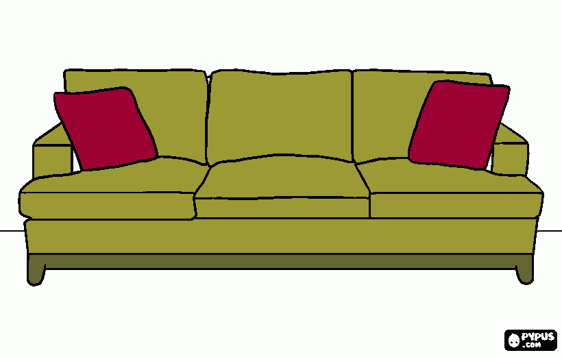 sofa de coco para colorir e imprimir