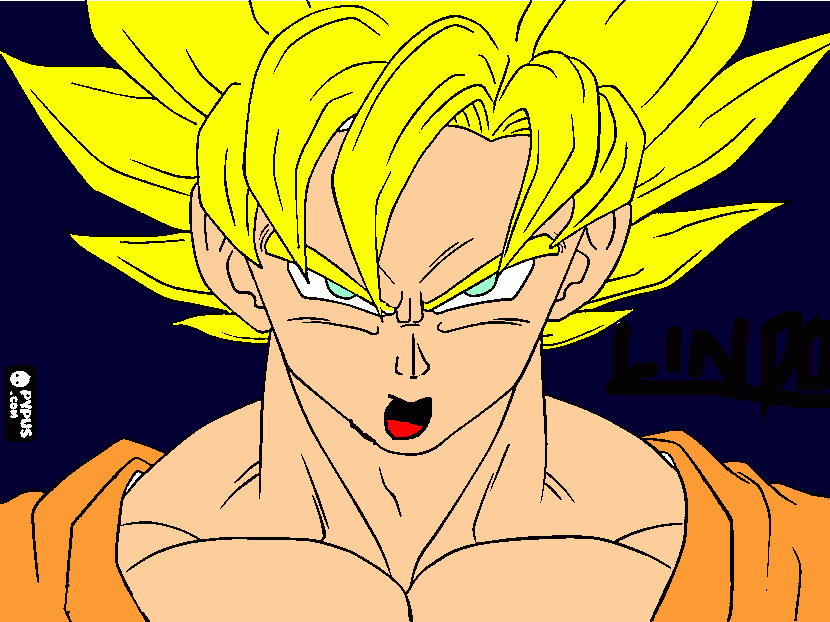 Son Goku Supaer Saiajin 1 para colorir e imprimir