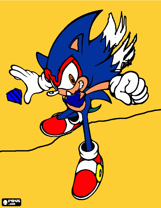 sonic fase 4 para colorir e imprimir