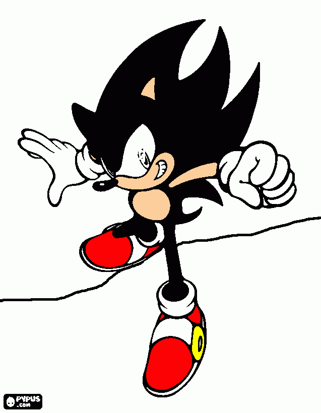 sonic preto para colorir e imprimir