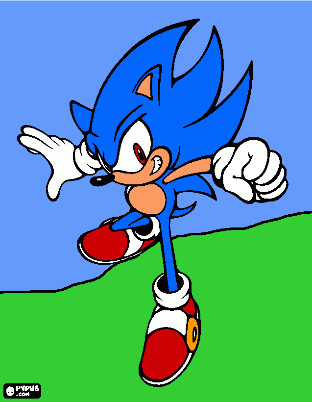 Sonic Super Lidão para colorir e imprimir