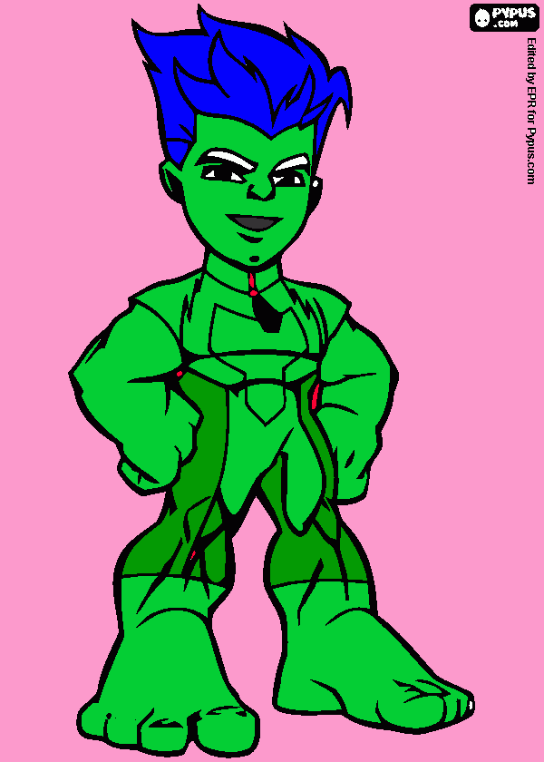 super Pedro Rulk verde para colorir e imprimir