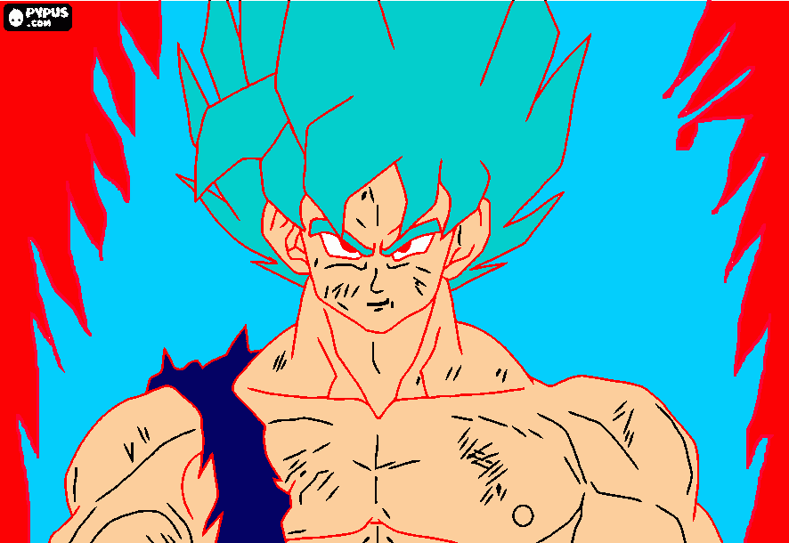 super sayajin blue kaioken para colorir e imprimir