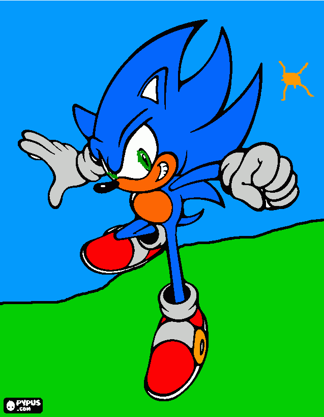 super     sonic      blul para colorir e imprimir