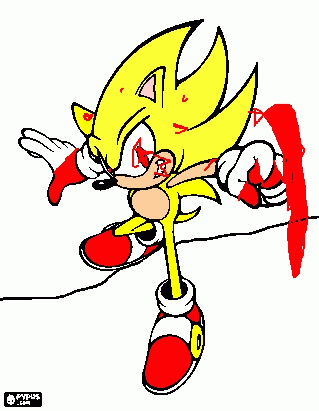 Super Sonic  Desenhos para Imprimir e Colorir