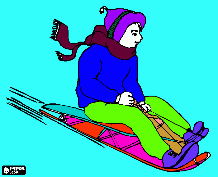 surfando na neve para colorir e imprimir