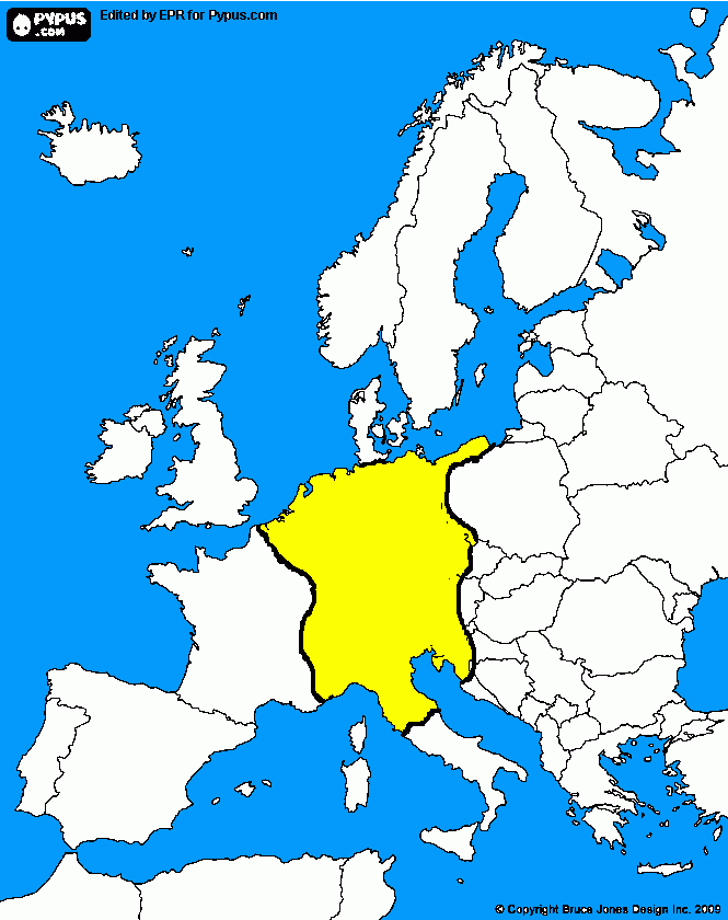 Tamanho do Sacro Imperio Romano Germanico hoje em dia para colorir e imprimir