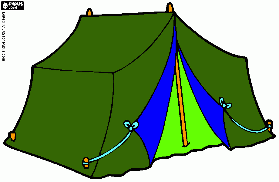 tenda de escotismo para colorir e imprimir