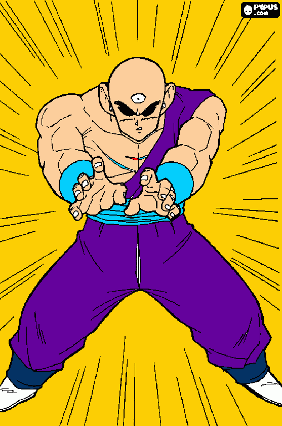 Tenshinhan Negativo para colorir e imprimir