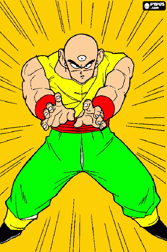 Tenshinhan SSJ para colorir e imprimir