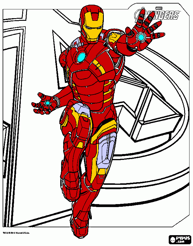 The Avengers - Homem de Ferro para colorir e imprimir