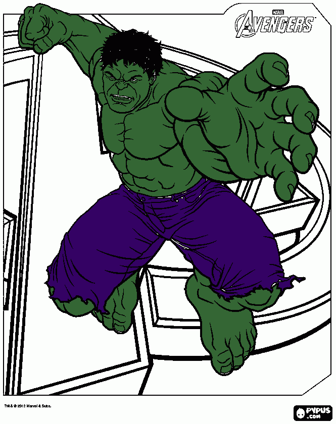 The Avengers - Hulk para colorir e imprimir