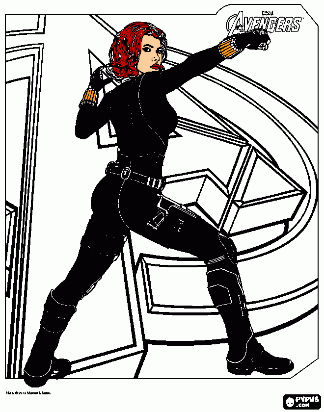 The Avengers - Viúva Negra para colorir e imprimir