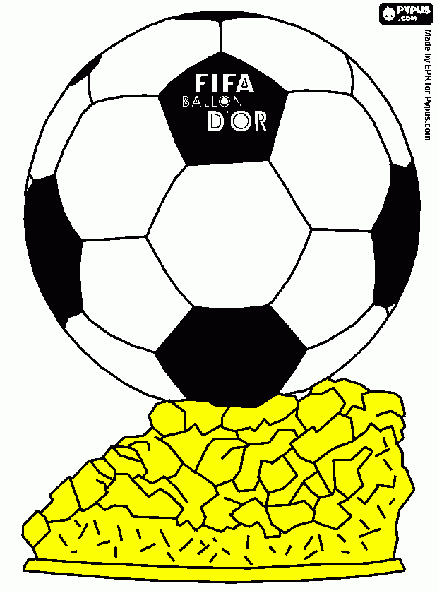 TROFÉU DE OURO DO FUTEBOL para colorir e imprimir