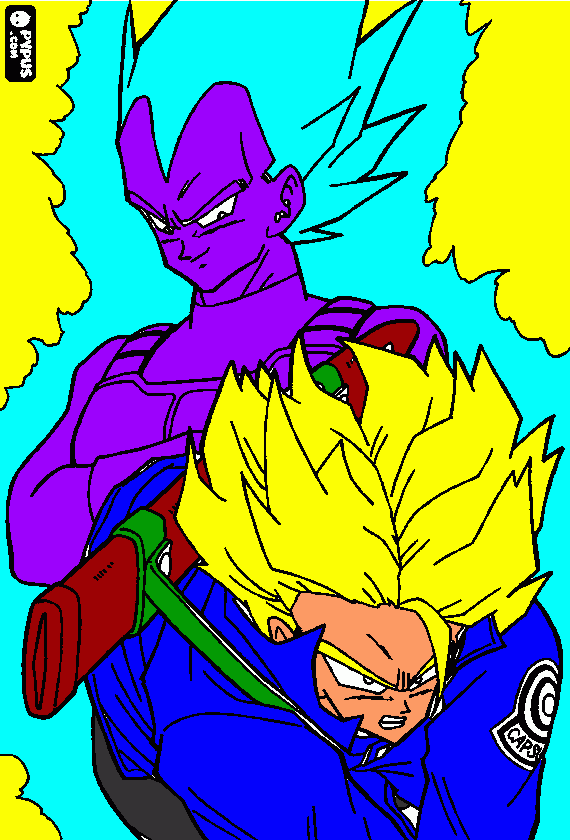 trunks ssj rage vs copy vegeta ssjb para colorir e imprimir