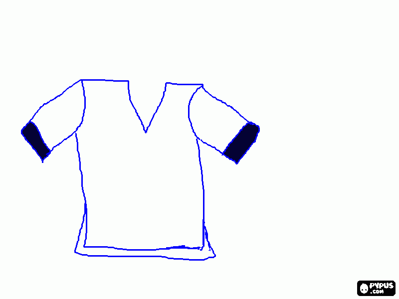 tshirt decote V para colorir e imprimir