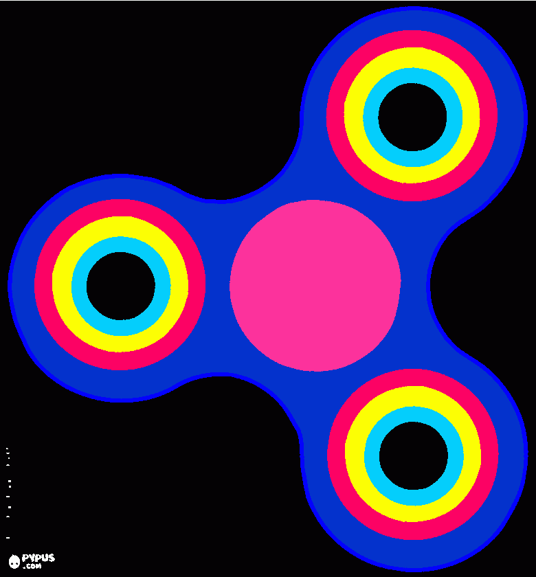 um fidget spinner para colorir e imprimir